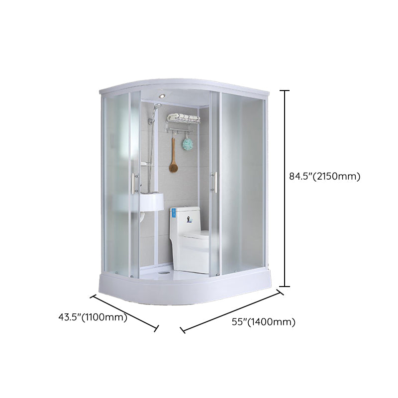 Single Sliding Rectangle Shower Kit Tempered Framed Shower Stall Clearhalo 'Bathroom Remodel & Bathroom Fixtures' 'Home Improvement' 'home_improvement' 'home_improvement_shower_stalls_enclosures' 'Shower Stalls & Enclosures' 'shower_stalls_enclosures' 'Showers & Bathtubs' 7417388