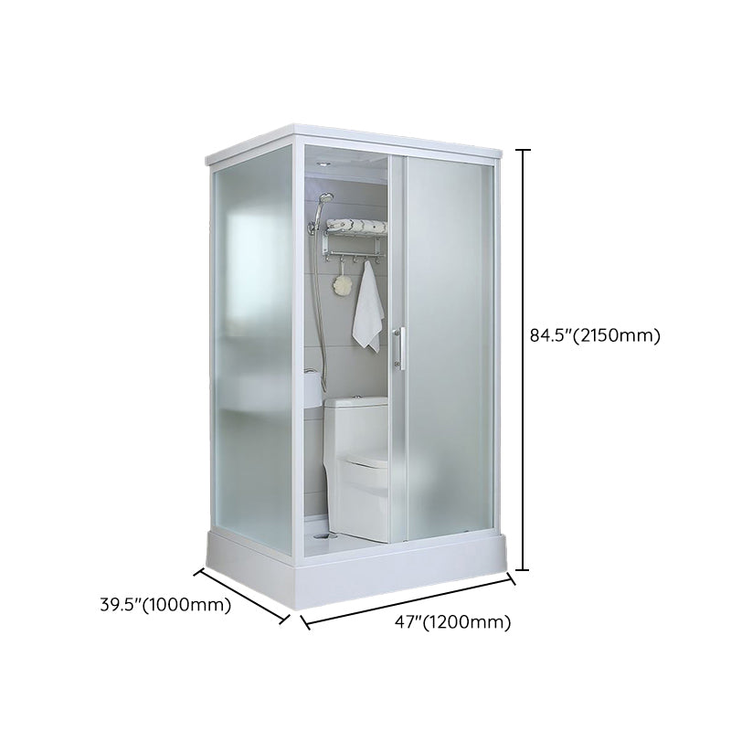Single Sliding Rectangle Shower Kit Tempered Framed Shower Stall Clearhalo 'Bathroom Remodel & Bathroom Fixtures' 'Home Improvement' 'home_improvement' 'home_improvement_shower_stalls_enclosures' 'Shower Stalls & Enclosures' 'shower_stalls_enclosures' 'Showers & Bathtubs' 7417391