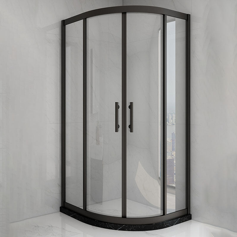 Black Neo-Angle Shower Enclosure Easy Clean Glass Shower Enclosure on Corner 47.2"L x 47.2"W x 76.8"H Clearhalo 'Bathroom Remodel & Bathroom Fixtures' 'Home Improvement' 'home_improvement' 'home_improvement_shower_stalls_enclosures' 'Shower Stalls & Enclosures' 'shower_stalls_enclosures' 'Showers & Bathtubs' 7417392