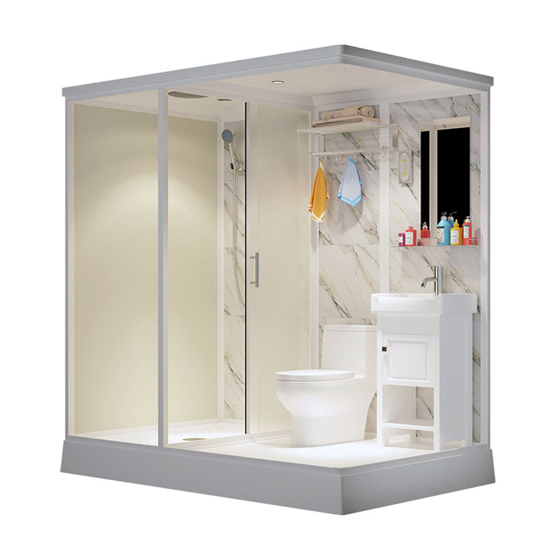 Rectangle Shower Stall Tempered Glass Shower Stall with Shower Base Clearhalo 'Bathroom Remodel & Bathroom Fixtures' 'Home Improvement' 'home_improvement' 'home_improvement_shower_stalls_enclosures' 'Shower Stalls & Enclosures' 'shower_stalls_enclosures' 'Showers & Bathtubs' 7417449