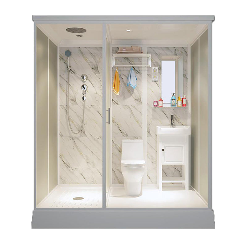 Rectangle Shower Stall Tempered Glass Shower Stall with Shower Base Clearhalo 'Bathroom Remodel & Bathroom Fixtures' 'Home Improvement' 'home_improvement' 'home_improvement_shower_stalls_enclosures' 'Shower Stalls & Enclosures' 'shower_stalls_enclosures' 'Showers & Bathtubs' 7417451