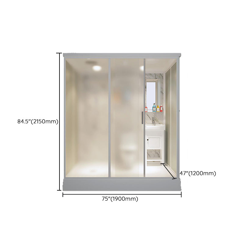 Rectangle Shower Stall Tempered Glass Shower Stall with Shower Base Clearhalo 'Bathroom Remodel & Bathroom Fixtures' 'Home Improvement' 'home_improvement' 'home_improvement_shower_stalls_enclosures' 'Shower Stalls & Enclosures' 'shower_stalls_enclosures' 'Showers & Bathtubs' 7417455
