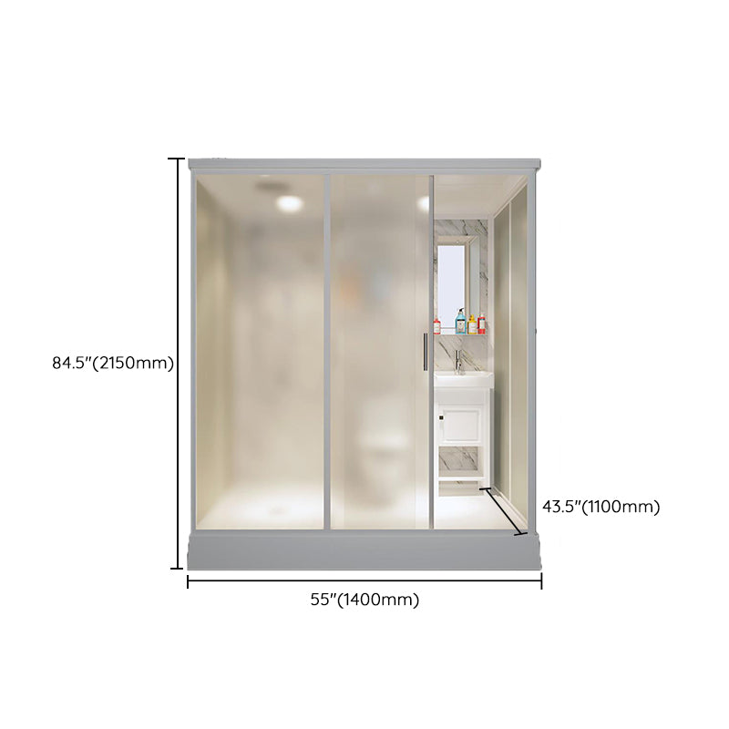 Rectangle Shower Stall Tempered Glass Shower Stall with Shower Base Clearhalo 'Bathroom Remodel & Bathroom Fixtures' 'Home Improvement' 'home_improvement' 'home_improvement_shower_stalls_enclosures' 'Shower Stalls & Enclosures' 'shower_stalls_enclosures' 'Showers & Bathtubs' 7417459