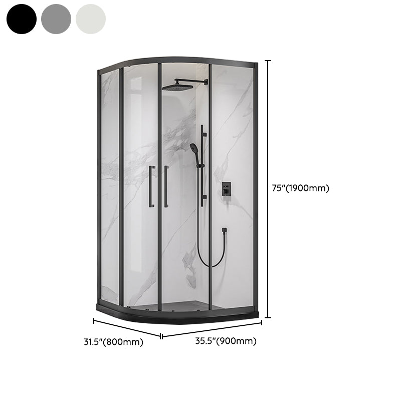 Full Frame Double Sliding Shower Door Tempered Glass Shower Screen Clearhalo 'Bathroom Remodel & Bathroom Fixtures' 'Home Improvement' 'home_improvement' 'home_improvement_shower_tub_doors' 'Shower and Tub Doors' 'shower_tub_doors' 'Showers & Bathtubs' 7417520