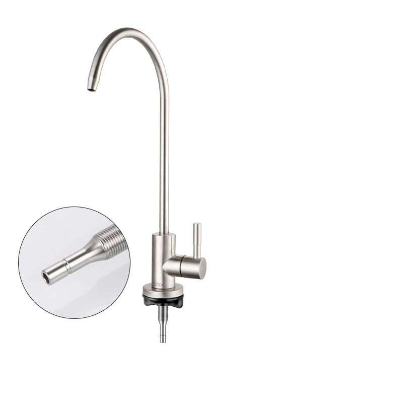 Modern Style Kitchen Filtered Faucet Copper Gooseneck Kitchen Filtered Faucet Light Silver Clearhalo 'Home Improvement' 'home_improvement' 'home_improvement_kitchen_faucets' 'Kitchen Faucets' 'Kitchen Remodel & Kitchen Fixtures' 'Kitchen Sinks & Faucet Components' 'kitchen_faucets' 7418081