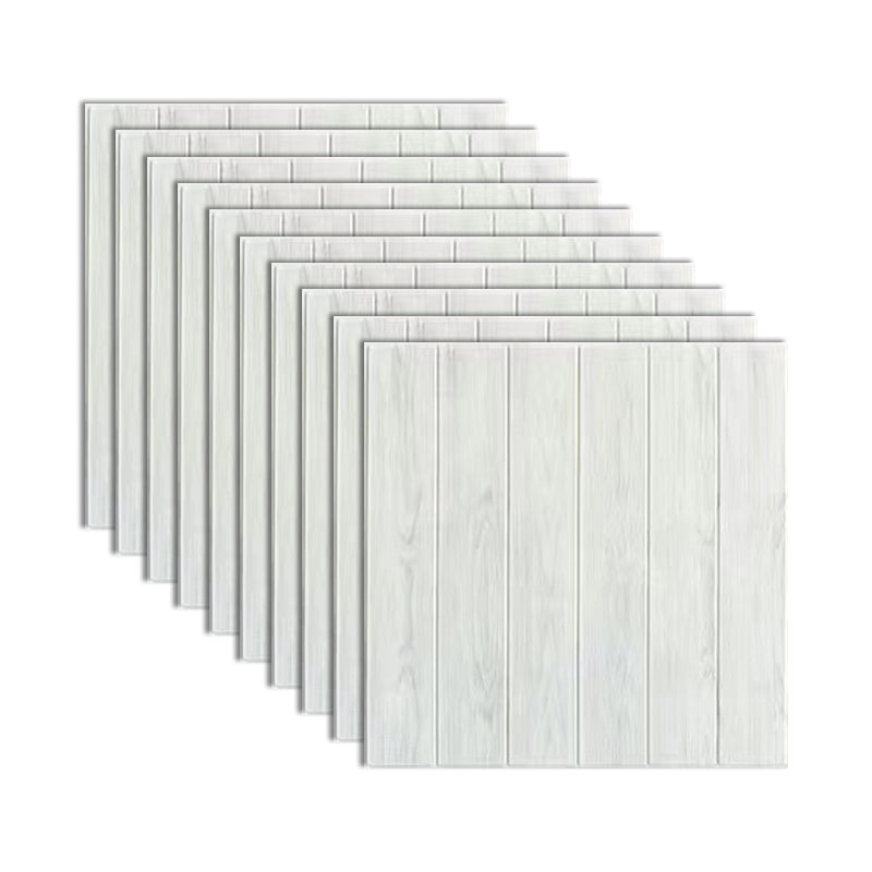 Wooden Effect Wall Panel Living Room Modern Style Peel and Stick Wall Paneling Textured White Clearhalo 'Flooring 'Home Improvement' 'home_improvement' 'home_improvement_wall_paneling' 'Wall Paneling' 'wall_paneling' 'Walls & Ceilings' Walls and Ceiling' 7418124
