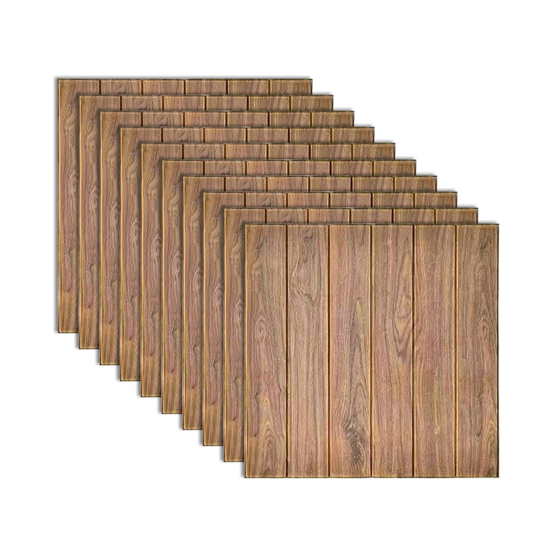 Wooden Effect Wall Panel Living Room Modern Style Peel and Stick Wall Paneling Brown Clearhalo 'Flooring 'Home Improvement' 'home_improvement' 'home_improvement_wall_paneling' 'Wall Paneling' 'wall_paneling' 'Walls & Ceilings' Walls and Ceiling' 7418137