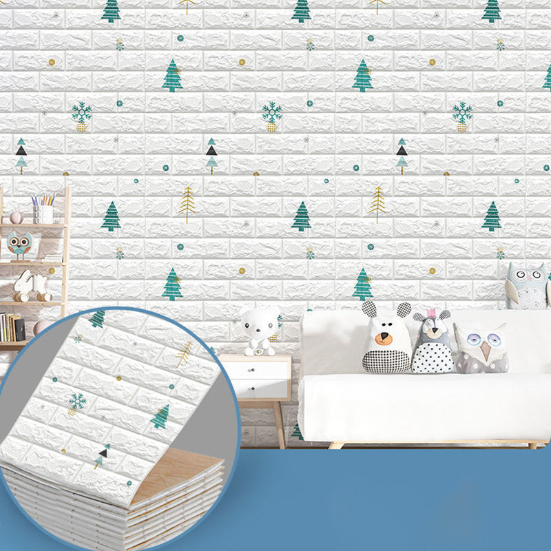 Modern Peel & Stick Subway Tile Water Resistant Wall Tile for Bedroom Living Room Green Clearhalo 'Flooring 'Home Improvement' 'home_improvement' 'home_improvement_wall_paneling' 'Wall Paneling' 'wall_paneling' 'Walls & Ceilings' Walls and Ceiling' 7418164