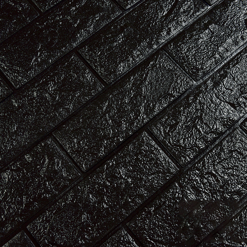 Modern Wall Ceiling Plain Peel and Stick 3D Embossed Waterproof Backsplash Panels Black Clearhalo 'Flooring 'Home Improvement' 'home_improvement' 'home_improvement_wall_paneling' 'Wall Paneling' 'wall_paneling' 'Walls & Ceilings' Walls and Ceiling' 7418541