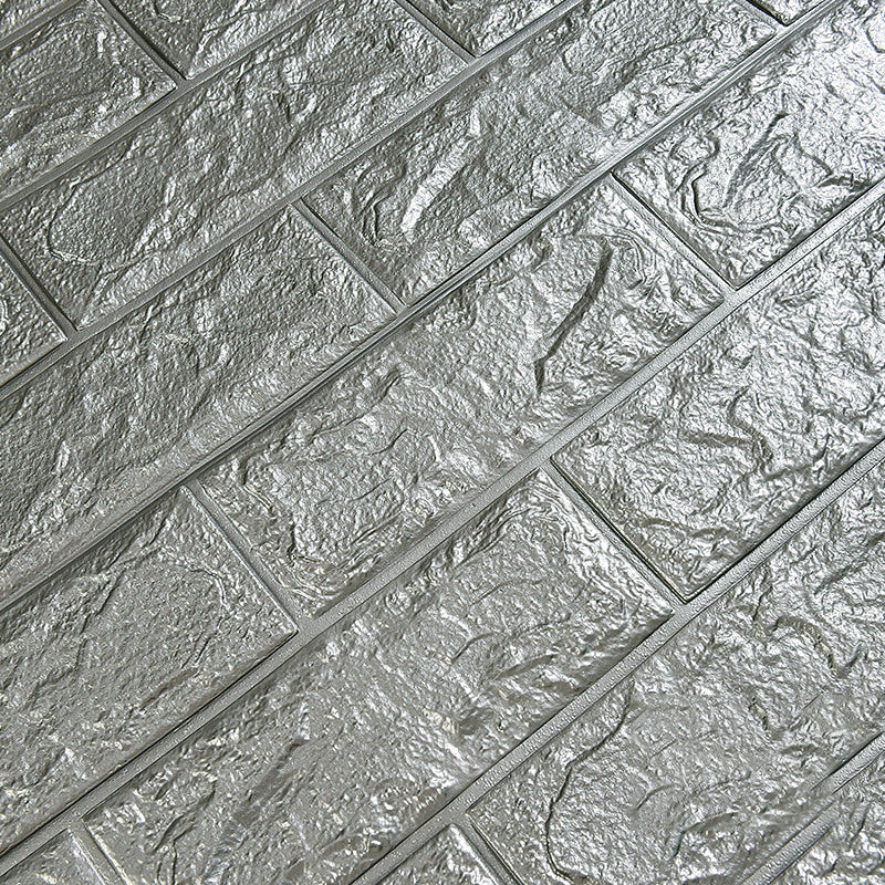 Modern Wall Ceiling Plain Peel and Stick 3D Embossed Waterproof Backsplash Panels Grey Clearhalo 'Flooring 'Home Improvement' 'home_improvement' 'home_improvement_wall_paneling' 'Wall Paneling' 'wall_paneling' 'Walls & Ceilings' Walls and Ceiling' 7418542
