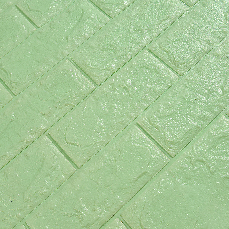 Modern Wall Ceiling Plain Peel and Stick 3D Embossed Waterproof Backsplash Panels Light Green Clearhalo 'Flooring 'Home Improvement' 'home_improvement' 'home_improvement_wall_paneling' 'Wall Paneling' 'wall_paneling' 'Walls & Ceilings' Walls and Ceiling' 7418552
