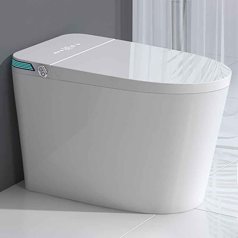 Contemporary Floor Mount Bidet Elongated Ceramic Heated Seat White Dryer Automatic Lid( Top Configuration) Clearhalo 'Bathroom Remodel & Bathroom Fixtures' 'Bidets' 'Home Improvement' 'home_improvement' 'home_improvement_bidets' 'Toilets & Bidets' 7418579