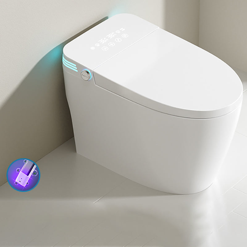 Contemporary Floor Mount Bidet Elongated Ceramic Heated Seat White Dryer Auto Flip & UV Sterilizing ( Upgrading) Clearhalo 'Bathroom Remodel & Bathroom Fixtures' 'Bidets' 'Home Improvement' 'home_improvement' 'home_improvement_bidets' 'Toilets & Bidets' 7418580