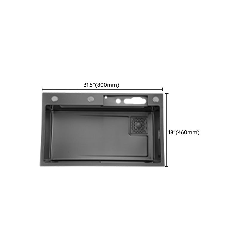 Modern Workstation Sink Stainless Steel with Soundproofing and Cutting-Board Kitchen Sink Clearhalo 'Home Improvement' 'home_improvement' 'home_improvement_kitchen_sinks' 'Kitchen Remodel & Kitchen Fixtures' 'Kitchen Sinks & Faucet Components' 'Kitchen Sinks' 'kitchen_sinks' 7418696