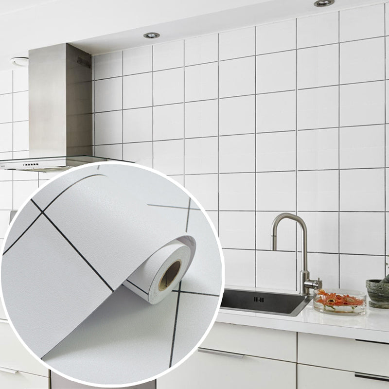 Modern Peel and Stick Backsplash Tile PVC Rectangular Wallpaper Gloss White Clearhalo 'Flooring 'Home Improvement' 'home_improvement' 'home_improvement_peel_stick_blacksplash' 'Peel & Stick Backsplash Tile' 'peel_stick_blacksplash' 'Walls & Ceilings' Walls and Ceiling' 7418723
