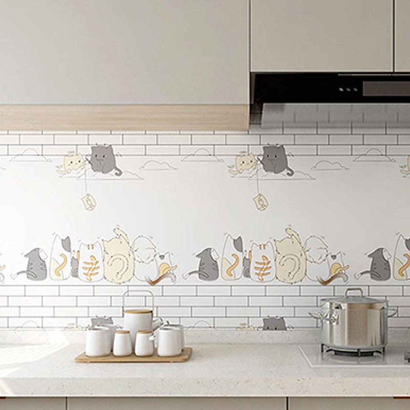 Modern Peel and Stick Backsplash Tile PVC Rectangular Wallpaper White-Gray Clearhalo 'Flooring 'Home Improvement' 'home_improvement' 'home_improvement_peel_stick_blacksplash' 'Peel & Stick Backsplash Tile' 'peel_stick_blacksplash' 'Walls & Ceilings' Walls and Ceiling' 7418729