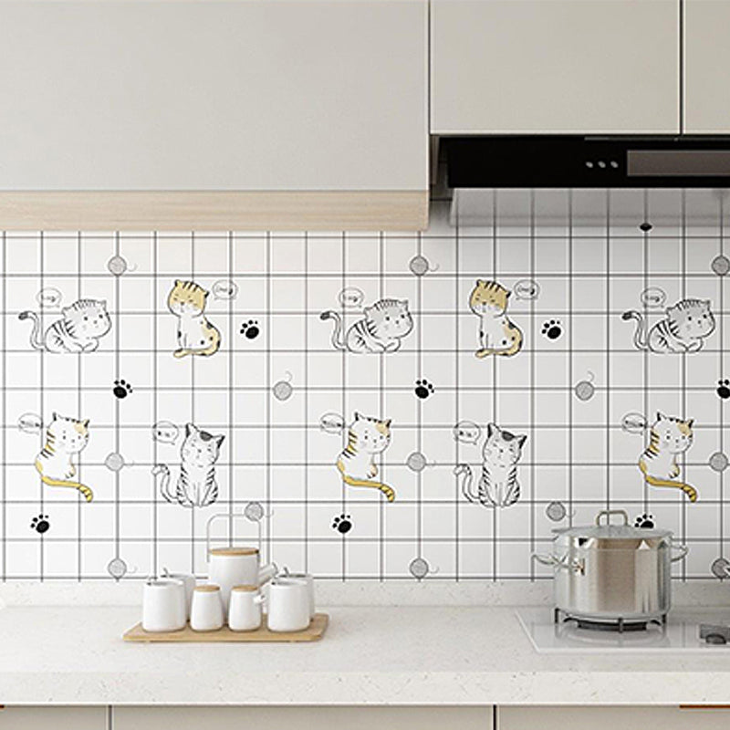 Modern Peel and Stick Backsplash Tile PVC Rectangular Wallpaper White-Yellow Clearhalo 'Flooring 'Home Improvement' 'home_improvement' 'home_improvement_peel_stick_blacksplash' 'Peel & Stick Backsplash Tile' 'peel_stick_blacksplash' 'Walls & Ceilings' Walls and Ceiling' 7418733