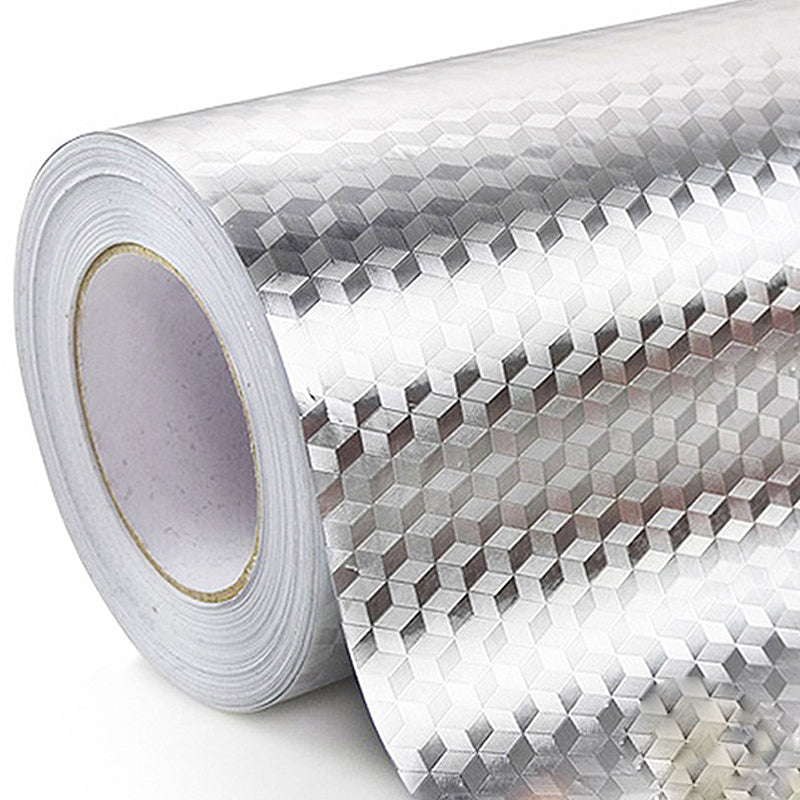 Modern Peel and Stick Backsplash Tile Plastic Wallpaper for Kitchen Silver Clearhalo 'Flooring 'Home Improvement' 'home_improvement' 'home_improvement_peel_stick_blacksplash' 'Peel & Stick Backsplash Tile' 'peel_stick_blacksplash' 'Walls & Ceilings' Walls and Ceiling' 7418737