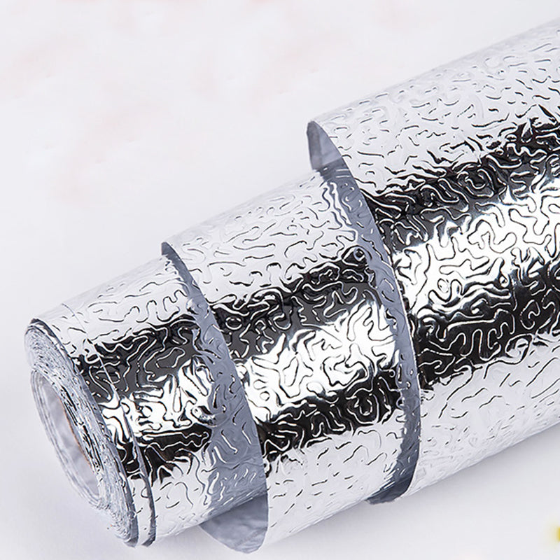 Modern Peel and Stick Backsplash Tile Plastic Wallpaper for Kitchen Bright Silver Clearhalo 'Flooring 'Home Improvement' 'home_improvement' 'home_improvement_peel_stick_blacksplash' 'Peel & Stick Backsplash Tile' 'peel_stick_blacksplash' 'Walls & Ceilings' Walls and Ceiling' 7418740