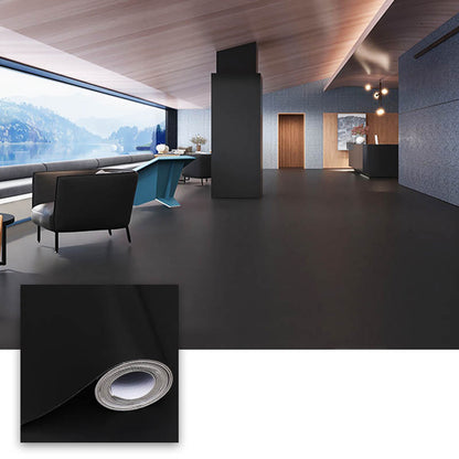 Modern Style PVC Flooring Pure Color Fire Resistant Waterproof PVC Flooring Black Clearhalo 'Flooring 'Home Improvement' 'home_improvement' 'home_improvement_vinyl_flooring' 'Vinyl Flooring' 'vinyl_flooring' Walls and Ceiling' 7419056