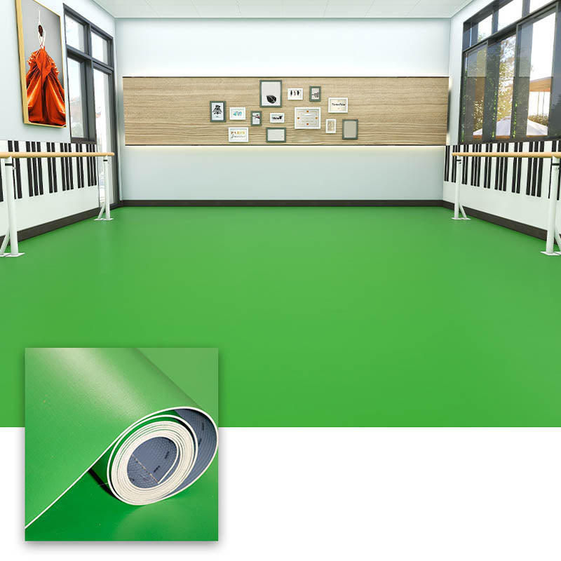 Modern Style PVC Flooring Pure Color Fire Resistant Waterproof PVC Flooring Green Clearhalo 'Flooring 'Home Improvement' 'home_improvement' 'home_improvement_vinyl_flooring' 'Vinyl Flooring' 'vinyl_flooring' Walls and Ceiling' 7419070