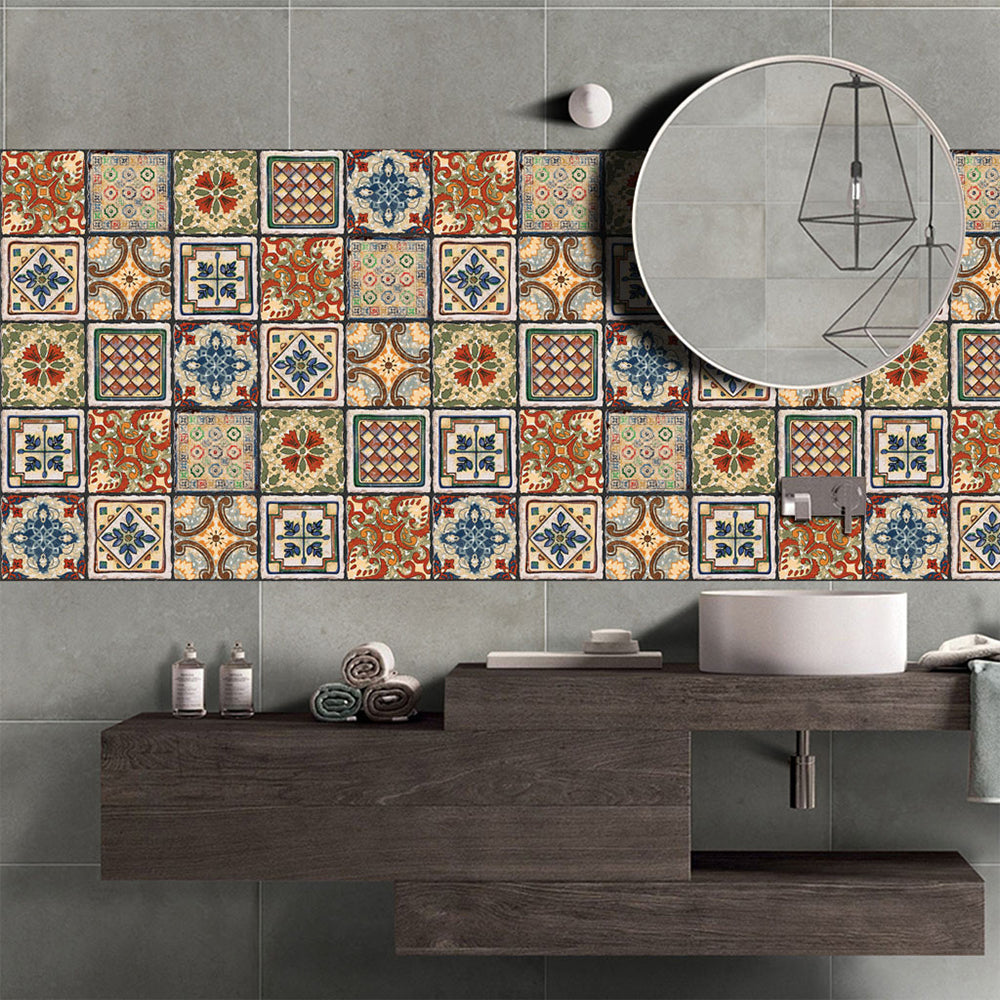 Traditional Peel and Stick Backsplash PVC Mosaic Tile Wallpaper for Kitchen Backsplash White-Saffron Clearhalo 'Flooring 'Home Improvement' 'home_improvement' 'home_improvement_peel_stick_blacksplash' 'Peel & Stick Backsplash Tile' 'peel_stick_blacksplash' 'Walls & Ceilings' Walls and Ceiling' 7419093