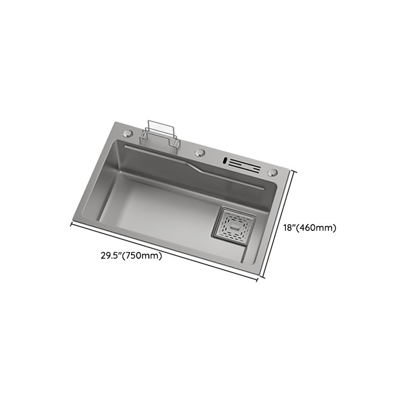 Contemporary Style Kitchen Sink Kitchen Sink with Soap Dispenser Clearhalo 'Home Improvement' 'home_improvement' 'home_improvement_kitchen_sinks' 'Kitchen Remodel & Kitchen Fixtures' 'Kitchen Sinks & Faucet Components' 'Kitchen Sinks' 'kitchen_sinks' 7419290