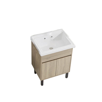 Modern Wood Bathroom Vanity Freestanding Single-Sink Bathroom Sink Vanity Bathroom Vanity 24"L x 18"W x 35"H Clearhalo 'Bathroom Remodel & Bathroom Fixtures' 'Bathroom Vanities' 'bathroom_vanities' 'Home Improvement' 'home_improvement' 'home_improvement_bathroom_vanities' 7419570