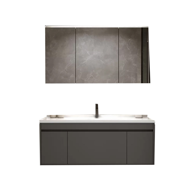 Wall Mount Bathroom Vanity Modern Bathroom Vanity Set with Mirror Vanity & Faucet & Mirror Cabinet 47"L x 20"W x 20"H Clearhalo 'Bathroom Remodel & Bathroom Fixtures' 'Bathroom Vanities' 'bathroom_vanities' 'Home Improvement' 'home_improvement' 'home_improvement_bathroom_vanities' 7419583