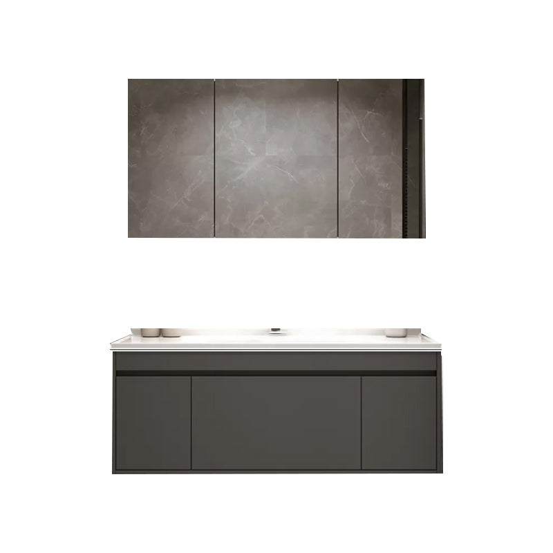 Wall Mount Bathroom Vanity Modern Bathroom Vanity Set with Mirror Clearhalo 'Bathroom Remodel & Bathroom Fixtures' 'Bathroom Vanities' 'bathroom_vanities' 'Home Improvement' 'home_improvement' 'home_improvement_bathroom_vanities' 7419591