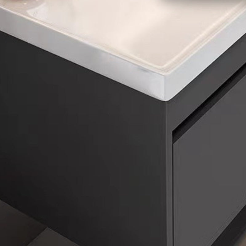 Wall Mount Bathroom Vanity Modern Bathroom Vanity Set with Mirror Clearhalo 'Bathroom Remodel & Bathroom Fixtures' 'Bathroom Vanities' 'bathroom_vanities' 'Home Improvement' 'home_improvement' 'home_improvement_bathroom_vanities' 7419593