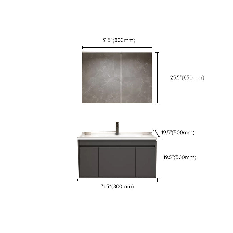 Wall Mount Bathroom Vanity Modern Bathroom Vanity Set with Mirror Clearhalo 'Bathroom Remodel & Bathroom Fixtures' 'Bathroom Vanities' 'bathroom_vanities' 'Home Improvement' 'home_improvement' 'home_improvement_bathroom_vanities' 7419600