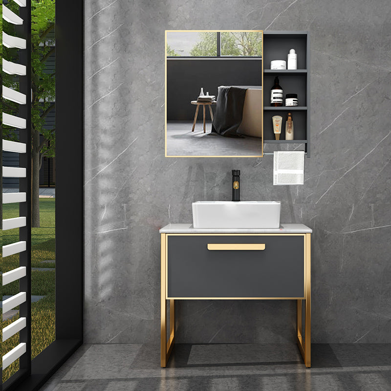 Glam Freestanding Bathroom Sink Vanity Faucet Included Bathroom Vanity Vanity & Faucet & Mirror Cabinet Clearhalo 'Bathroom Remodel & Bathroom Fixtures' 'Bathroom Vanities' 'bathroom_vanities' 'Home Improvement' 'home_improvement' 'home_improvement_bathroom_vanities' 7419613