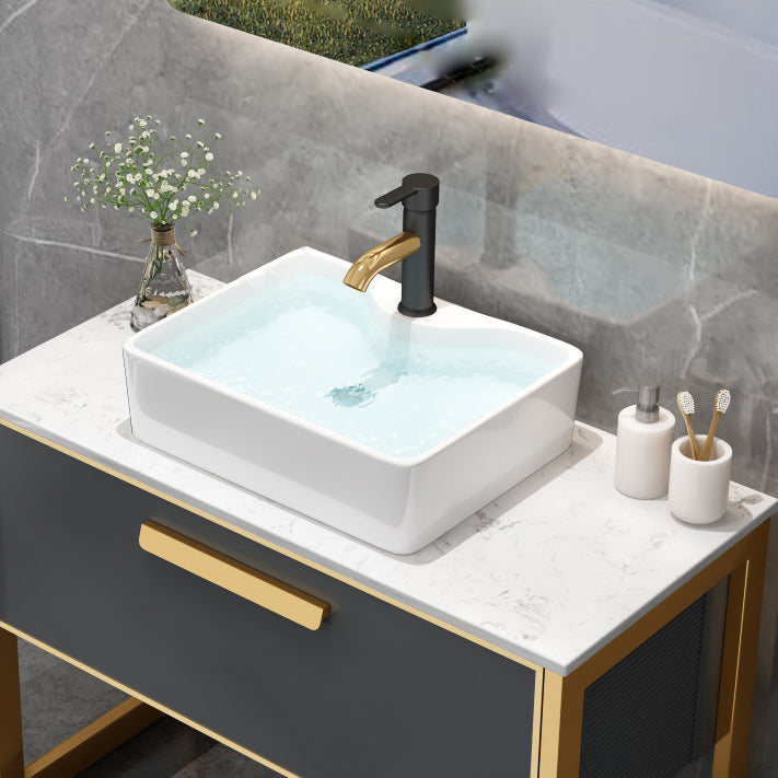 Glam Freestanding Bathroom Sink Vanity Faucet Included Bathroom Vanity Clearhalo 'Bathroom Remodel & Bathroom Fixtures' 'Bathroom Vanities' 'bathroom_vanities' 'Home Improvement' 'home_improvement' 'home_improvement_bathroom_vanities' 7419618