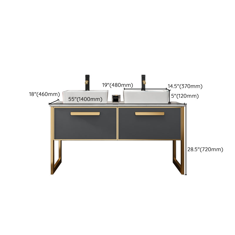 Glam Freestanding Bathroom Sink Vanity Faucet Included Bathroom Vanity Clearhalo 'Bathroom Remodel & Bathroom Fixtures' 'Bathroom Vanities' 'bathroom_vanities' 'Home Improvement' 'home_improvement' 'home_improvement_bathroom_vanities' 7419624