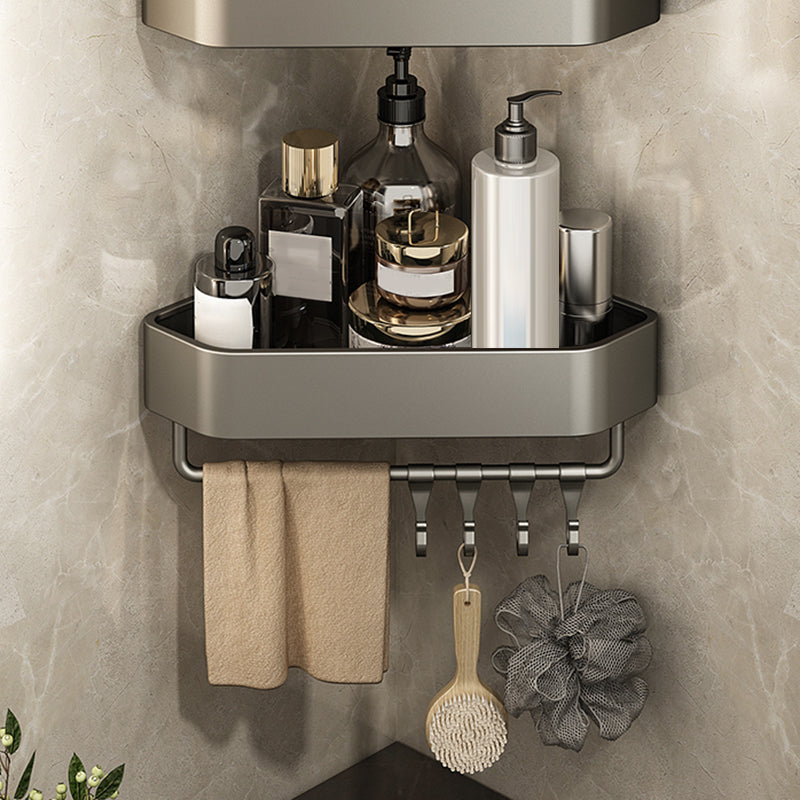 Adhesive Mount Metal Bathroom Accessory As Individual Or As a Set with Bath Shelf Clearhalo 'Bathroom Hardware Sets' 'Bathroom Hardware' 'Bathroom Remodel & Bathroom Fixtures' 'bathroom_hardware_sets' 'Home Improvement' 'home_improvement' 'home_improvement_bathroom_hardware_sets' 7420090