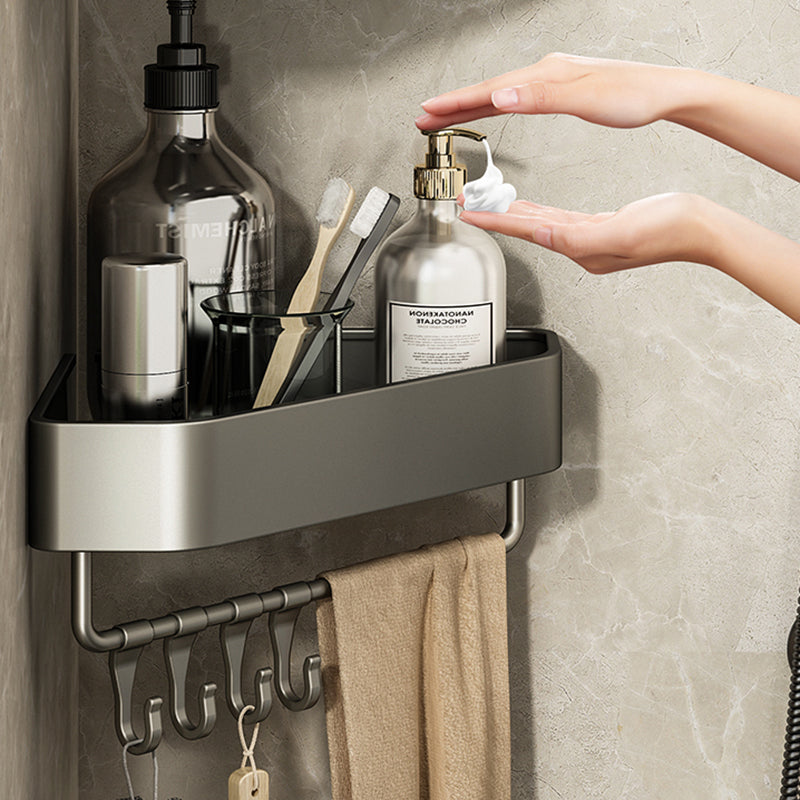 Adhesive Mount Metal Bathroom Accessory As Individual Or As a Set with Bath Shelf Clearhalo 'Bathroom Hardware Sets' 'Bathroom Hardware' 'Bathroom Remodel & Bathroom Fixtures' 'bathroom_hardware_sets' 'Home Improvement' 'home_improvement' 'home_improvement_bathroom_hardware_sets' 7420098