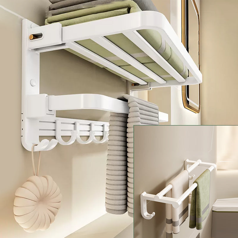 Adhesive Mount Metal Modern Bathroom Accessory As Individual Or As a Set Towel Rack with Towel Bar Clearhalo 'Bathroom Hardware Sets' 'Bathroom Hardware' 'Bathroom Remodel & Bathroom Fixtures' 'bathroom_hardware_sets' 'Home Improvement' 'home_improvement' 'home_improvement_bathroom_hardware_sets' 7420104