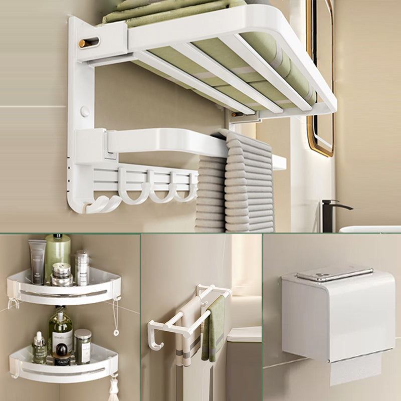 Adhesive Mount Metal Modern Bathroom Accessory As Individual Or As a Set 5-Piece Set (Towel Bar) Clearhalo 'Bathroom Hardware Sets' 'Bathroom Hardware' 'Bathroom Remodel & Bathroom Fixtures' 'bathroom_hardware_sets' 'Home Improvement' 'home_improvement' 'home_improvement_bathroom_hardware_sets' 7420116