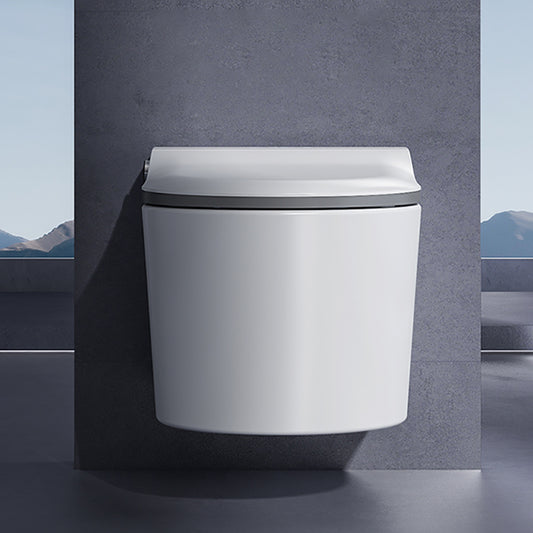 Contemporary Wall Mounted Bidet Elongated White Foot Sensor Ceramic Heated Seat Clearhalo 'Bathroom Remodel & Bathroom Fixtures' 'Bidets' 'Home Improvement' 'home_improvement' 'home_improvement_bidets' 'Toilets & Bidets' 7421354