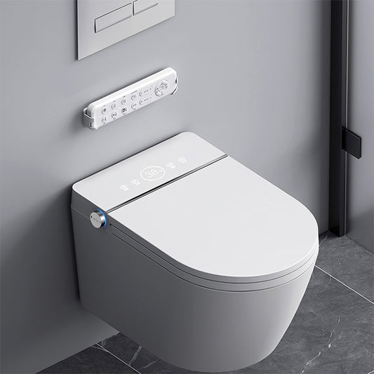 Contemporary Wall Mounted Bidet Elongated Foot Sensor Ceramic White Clearhalo 'Bathroom Remodel & Bathroom Fixtures' 'Bidets' 'Home Improvement' 'home_improvement' 'home_improvement_bidets' 'Toilets & Bidets' 7421356