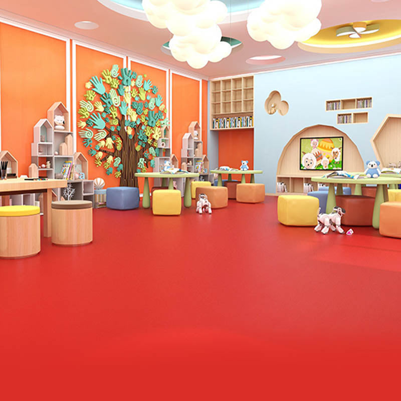 Modern Style PVC Flooring Pure Color Waterproof Fire Resistant PVC Flooring Red Clearhalo 'Flooring 'Home Improvement' 'home_improvement' 'home_improvement_vinyl_flooring' 'Vinyl Flooring' 'vinyl_flooring' Walls and Ceiling' 7421689