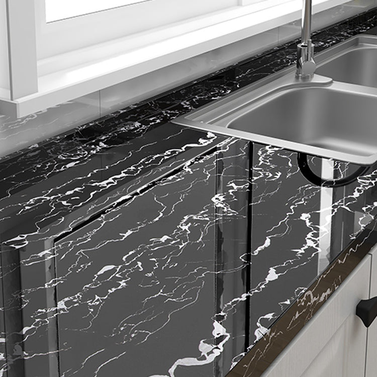 Modern Peel & Stick Field Tile Plastic Wallpaper for Kitchen Backsplash Black Clearhalo 'Flooring 'Home Improvement' 'home_improvement' 'home_improvement_peel_stick_blacksplash' 'Peel & Stick Backsplash Tile' 'peel_stick_blacksplash' 'Walls & Ceilings' Walls and Ceiling' 7421722