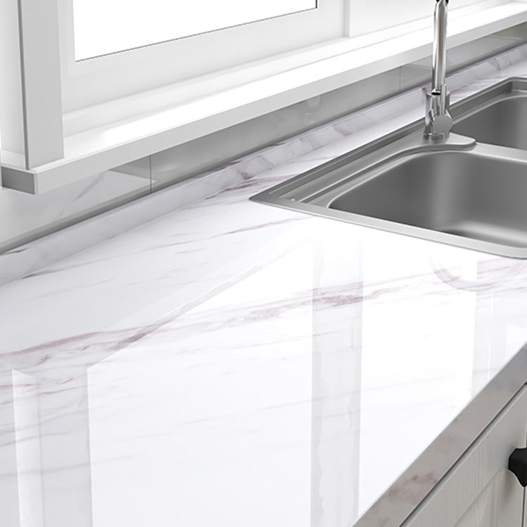 Modern Peel & Stick Field Tile Plastic Wallpaper for Kitchen Backsplash Gloss White Clearhalo 'Flooring 'Home Improvement' 'home_improvement' 'home_improvement_peel_stick_blacksplash' 'Peel & Stick Backsplash Tile' 'peel_stick_blacksplash' 'Walls & Ceilings' Walls and Ceiling' 7421739