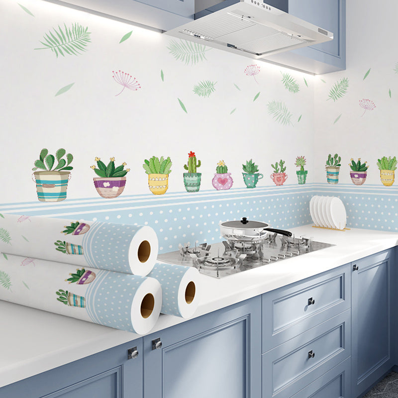 Modern Peel & Stick Field Tile Plastic Wallpaper for Backsplash Wall Blue-Green Clearhalo 'Flooring 'Home Improvement' 'home_improvement' 'home_improvement_peel_stick_blacksplash' 'Peel & Stick Backsplash Tile' 'peel_stick_blacksplash' 'Walls & Ceilings' Walls and Ceiling' 7421750