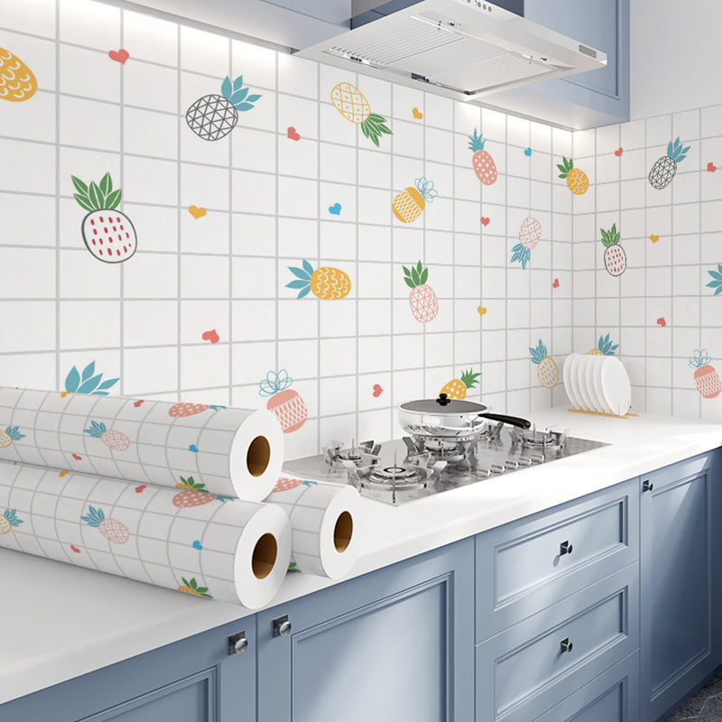 Modern Peel & Stick Field Tile Plastic Wallpaper for Backsplash Wall White-Yellow Clearhalo 'Flooring 'Home Improvement' 'home_improvement' 'home_improvement_peel_stick_blacksplash' 'Peel & Stick Backsplash Tile' 'peel_stick_blacksplash' 'Walls & Ceilings' Walls and Ceiling' 7421759
