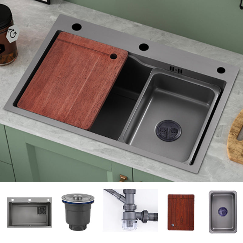 Modern Kitchen Bar Sink Stainless Steel with Basket Strainer Workstation Ledge Sink Only None Clearhalo 'Home Improvement' 'home_improvement' 'home_improvement_kitchen_sinks' 'Kitchen Remodel & Kitchen Fixtures' 'Kitchen Sinks & Faucet Components' 'Kitchen Sinks' 'kitchen_sinks' 7422021