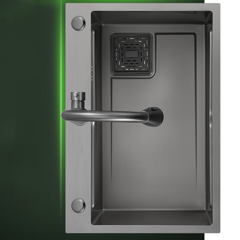 Modern Kitchen Bar Sink Stainless Steel with Basket Strainer Workstation Ledge Clearhalo 'Home Improvement' 'home_improvement' 'home_improvement_kitchen_sinks' 'Kitchen Remodel & Kitchen Fixtures' 'Kitchen Sinks & Faucet Components' 'Kitchen Sinks' 'kitchen_sinks' 7422027