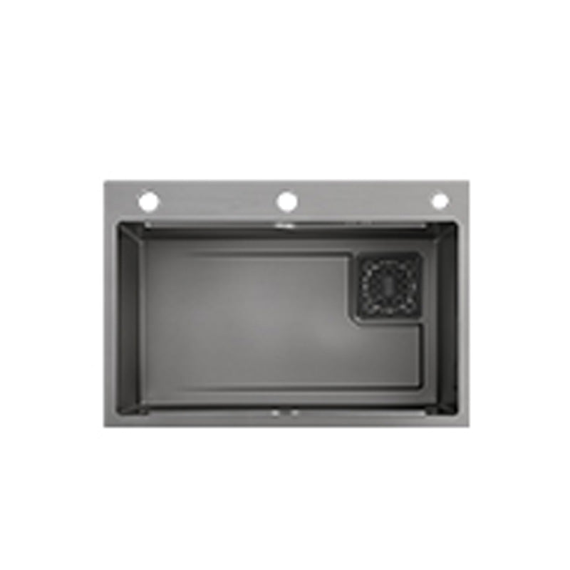 Modern Kitchen Bar Sink Stainless Steel with Basket Strainer Workstation Ledge Clearhalo 'Home Improvement' 'home_improvement' 'home_improvement_kitchen_sinks' 'Kitchen Remodel & Kitchen Fixtures' 'Kitchen Sinks & Faucet Components' 'Kitchen Sinks' 'kitchen_sinks' 7422028