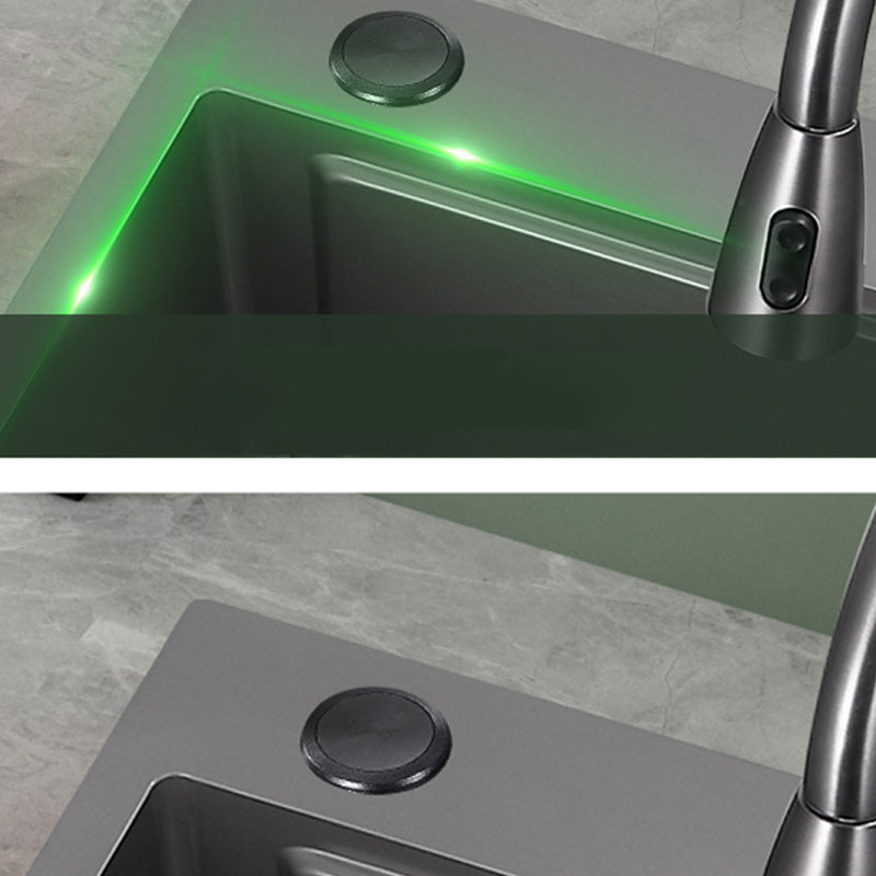 Modern Kitchen Bar Sink Stainless Steel with Basket Strainer Workstation Ledge Clearhalo 'Home Improvement' 'home_improvement' 'home_improvement_kitchen_sinks' 'Kitchen Remodel & Kitchen Fixtures' 'Kitchen Sinks & Faucet Components' 'Kitchen Sinks' 'kitchen_sinks' 7422031